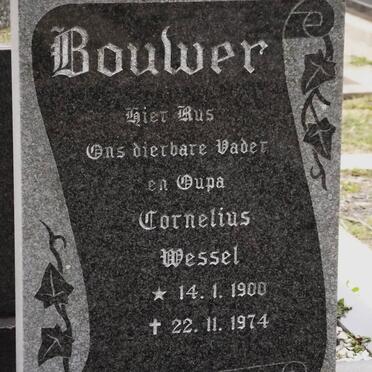 BOUWER Cornelius Wessel 1900-1974