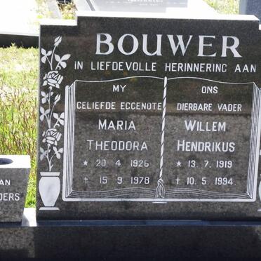 BOUWER Willem Hendrikus 1919-1994 &amp; Maria Theodora 1926-1978