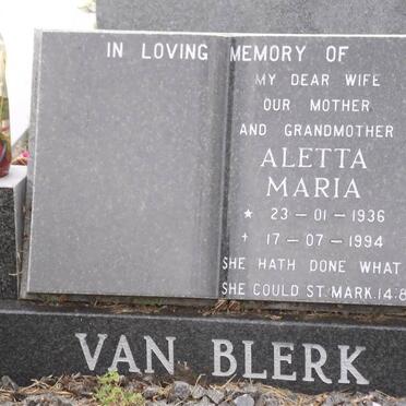 BLERK Aletta Maria, van 1936-1994