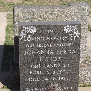 BISHOP Johanna Freda nee RANDALL 1906-1977