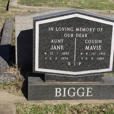 BIGGE Jane 1885-1974 :: BIGGE Mavis 1912-1983
