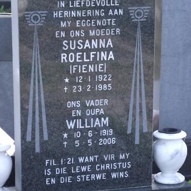 BRADLEY William 1919-2006 &amp; Susanna Roelfina 1922-1985