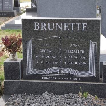 BRUNETTE Lloyd George 1926-1989 &amp; Anna Elizabeth 1929-2000