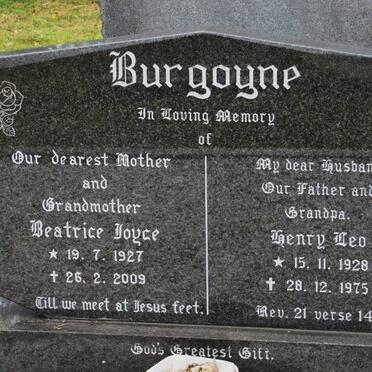 BURGOYNE Henry Leo 1928-1975 &amp; Beatrice Joyce 1927-2009