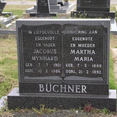 BUCHNER Jacobus Mynhard 1901-1986 &amp; Martha Maria 1899-1992