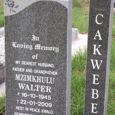 CAKWEBE Mzimkhulu Walter 1945-2009