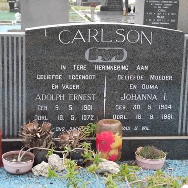 CARLSON Adolph Ernest 1901-1972 &amp; Johanna I. 1904-1991