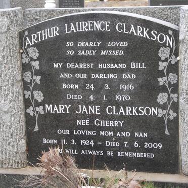 CLARKSON Arthur Laurence 1916-1970 &amp; Mary Jane CHERRY 1924-2009