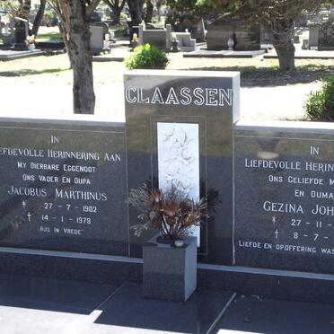 CLAASSEN Jacobus Marthinus 1902-1978 &amp; Gezina Johanna 1903-1992