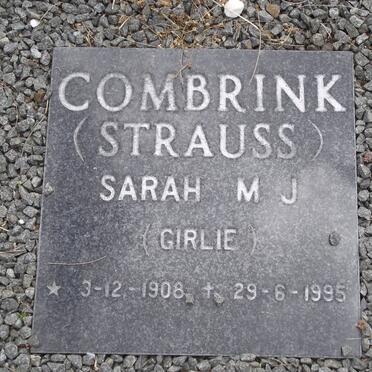 COMBRINK Sarah M.J. nee STRAUSS 1908-1995