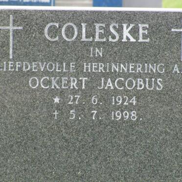 COLESKE Ockert Jacobus 1924-1998