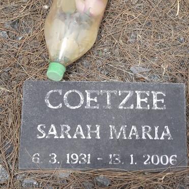 COETZEE Sarah Maria 1931-2006