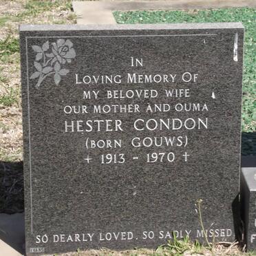 CONDON Hester nee GOUWS 1913-1970