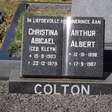 COLTON Arthur Albert 1898-1987 &amp; Christina Abigael KLEYN 1903-1979