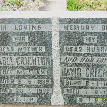 CRICHTON David 1889-1962 &amp; Mabel 1889-1969