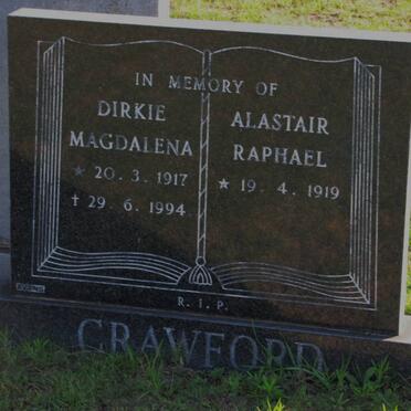 CRAWFORD Alastair Raphael 1919- &amp; Dirkie Magdalena 1917-1994
