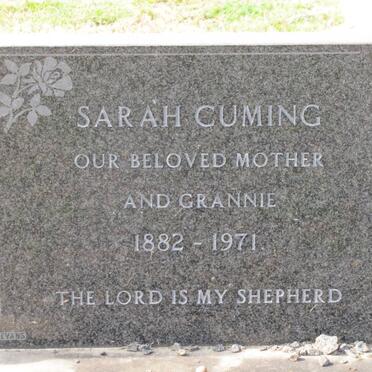 CUMING Sarah 1882-1971