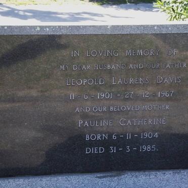 DAVIS Leopold Laurens 1901-1967 &amp; Pauline Catherine 1904-1985