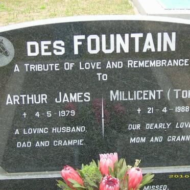 DES FOUNTAIN Arthur James -1979 &amp; Millicent -1988