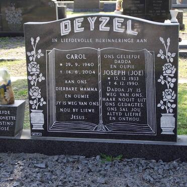 DEYZEL Joseph 1933-1990 &amp; Carol 1940-2004