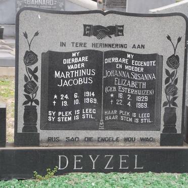 DEYZEL Marthinus Jacobus 1914-1969 &amp; Johanna Susanna Elizabeth ESTERHUIZEN 1929-1969