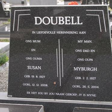 DOUBELL Myburgh 1927-2004 &amp; Susan 1927-2008