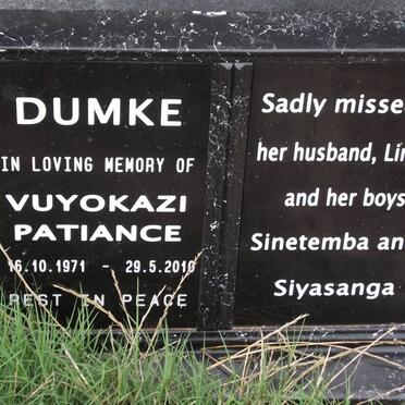 DUMKE Vuyokazi Patiance 1971-2010