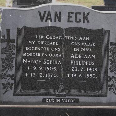ECK Nancy Sophia, van 1905-1970 &amp; Adriaan Philippus 1908-1980