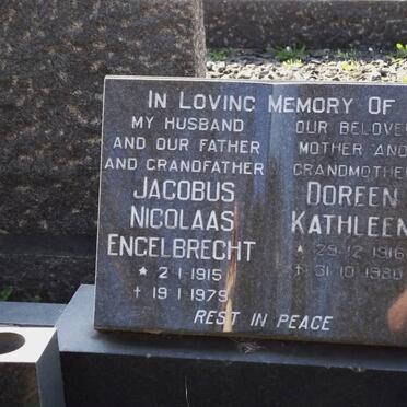 ENGELBRECHT Jacobus Nicolaas 1915-1979 &amp; Doreen Kathleen 1916-1980