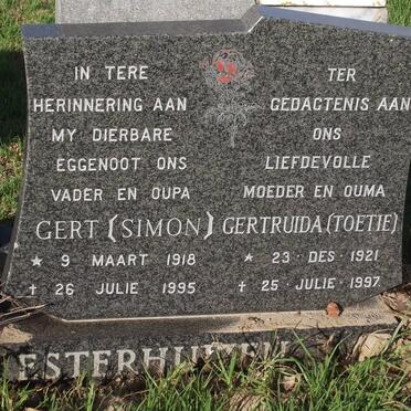 ESTERHUIZEN Gert 1918-1995 &amp; Gertruida 1921-1997