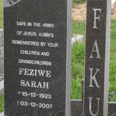 FAKU Feziwe Sarah 1923-2007