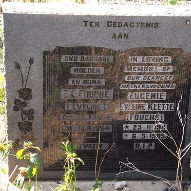 FOUCHE E.E. 1892-1954 :: KLETTE Eugenie Eveline nee FOUCHE 1911-1985