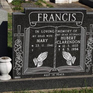 FRANCIS Hubert Clarendon 1935-1994 &amp; Mary 1941-