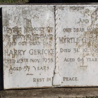 GERICKE Harry -1955 &amp; Myrtle -1968