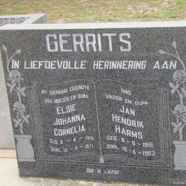 GERRITS Elsie Johanna Cornelia 1916-1971 &amp; Jan Hendrik Harms 1916-1983