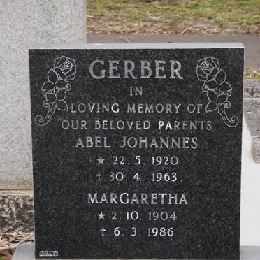 GERBER Abel Johannes 1920-1963 &amp; Margaretha 1904-1986