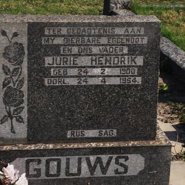GOUWS Jurie Hendrik 1900-1954