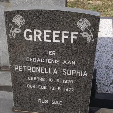 GREEFF Petronella Sophia 1929-1977