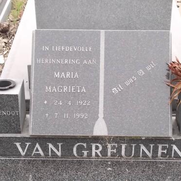 GREUNEN Maria Magrieta, van 1922-1992