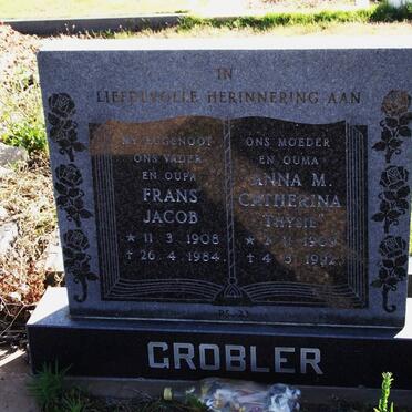 GROBLER Frans Jacob 1908-1984 &amp; Anna M. Catherina 1909-1992