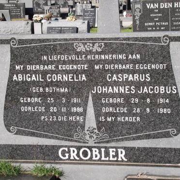 GROBLER Casparus Johannes Jacobus 1914-1980 &amp; Abigail Cornelia BOTHMA 1911-1996