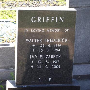 GRIFFIN Walter Frederick 1918-1984 &amp; Ivy Elizabeth 1917-2009