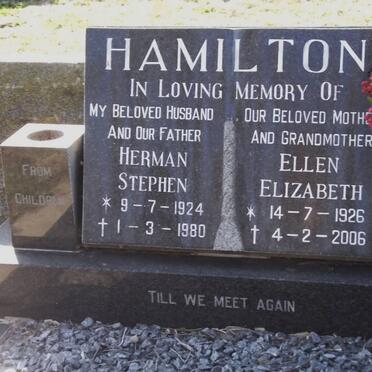 HAMILTON Herman Stephen 1924-1980 &amp; Ellen Elizabeth 1926-2006