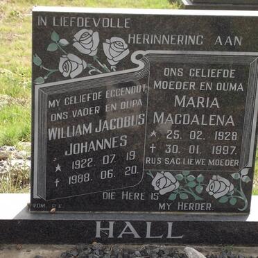 HALL William Jacobus Johannes 1922-1988 &amp; Maria Magdalena 1928-1997
