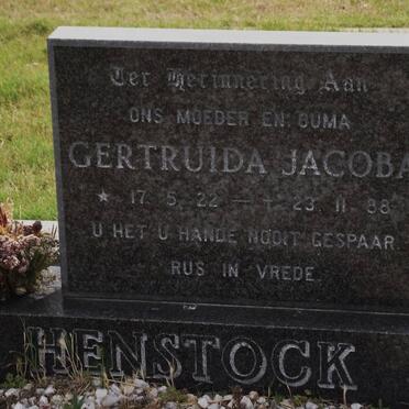 HENSTOCK Gertruida Jacoba 1922-1988