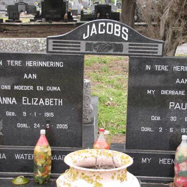 JACOBS Anna Elizabeth 1915-2005 &amp; Paul 1915-1975