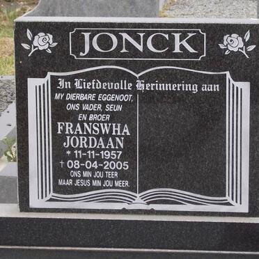 JONCK Franswha Jordaan 1957-2005