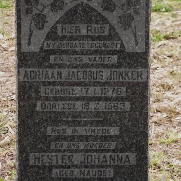 JONKER Adriaan Jacobus 1876-1963 &amp; Hester Johanna NAUDE 1884-1968