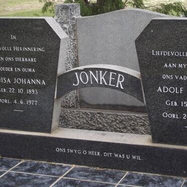 JONKER Adolf Jacobus 1888-1970 &amp; Louisa Johanna 1893-1977