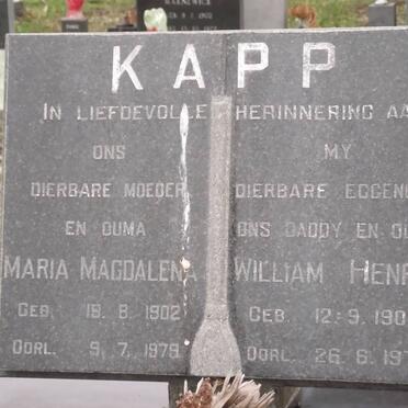 KAPP Maria Magdalena 1902-1979 &amp; William Henry 1902-1972